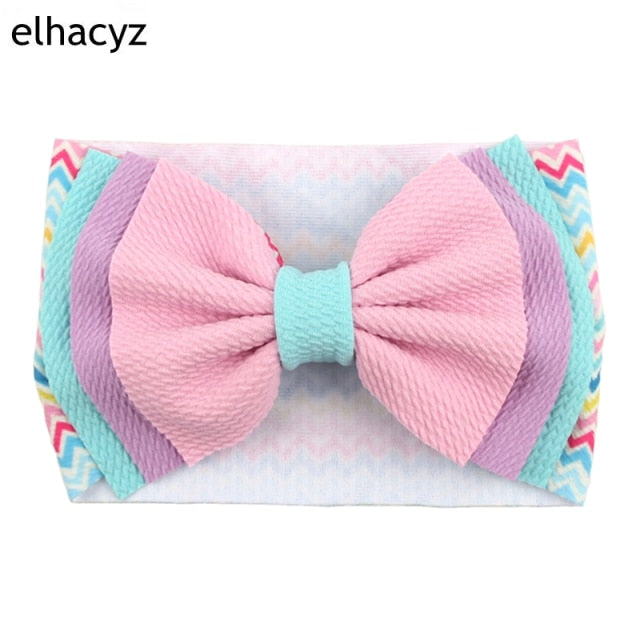 2021 NEW Big Bow Headband Pearl Flower Turban Girls Fabric Elastic Hair Band - KiwisLove