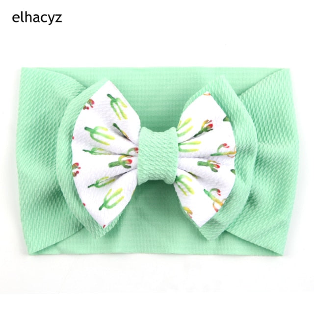 2021 NEW Big Bow Headband Pearl Flower Turban Girls Fabric Elastic Hair Band - KiwisLove