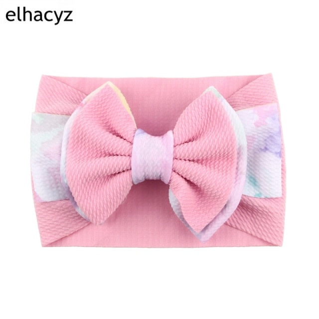 2021 NEW Big Bow Headband Pearl Flower Turban Girls Fabric Elastic Hair Band - KiwisLove