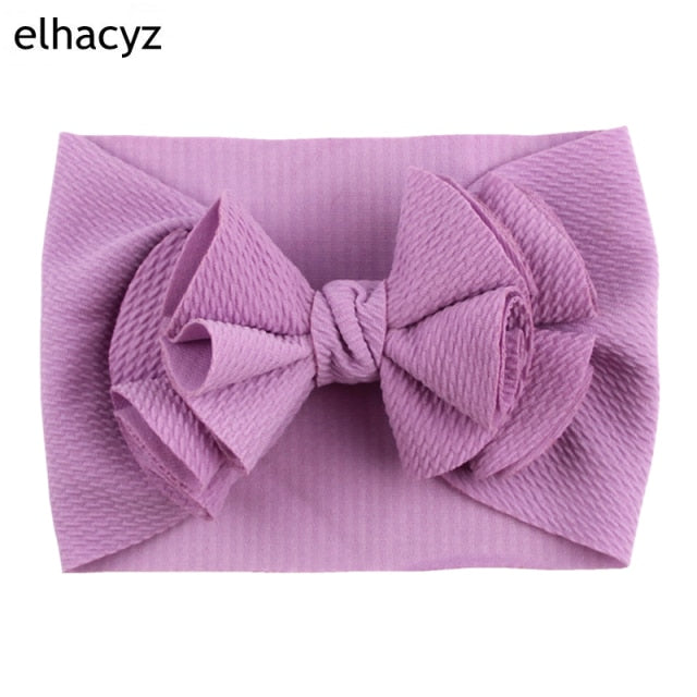 2021 NEW Big Bow Headband Pearl Flower Turban Girls Fabric Elastic Hair Band - KiwisLove