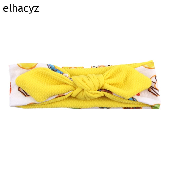 2021 NEW Big Bow Headband Pearl Flower Turban Girls Fabric Elastic Hair Band - KiwisLove