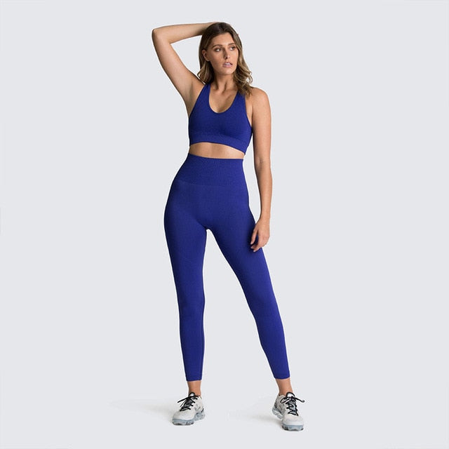 Women Yoga Set Breathable Solid Vest+Leggings Pants Fitness Running  Gym - KiwisLove
