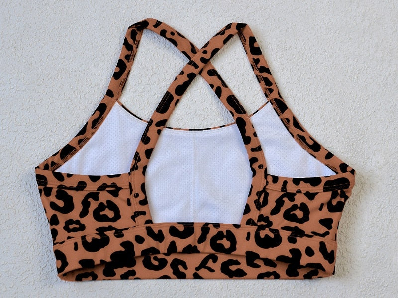 Women Fitness Outfit Leopard Breathable High Waist Legging Gym Running - KiwisLove