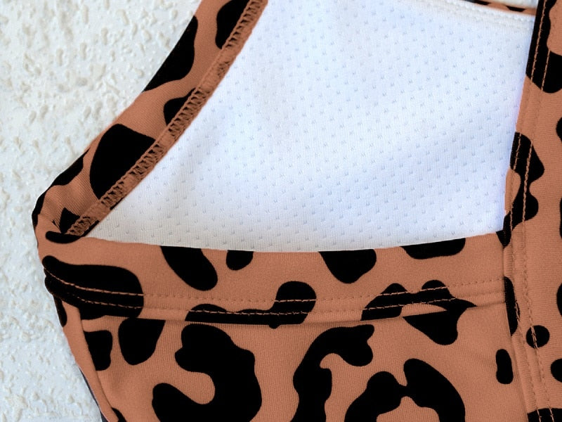 Women Fitness Outfit Leopard Breathable High Waist Legging Gym Running - KiwisLove