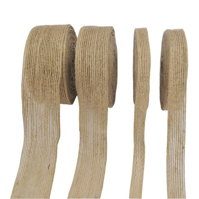 5M/Roll Natural Jute Burlap Hessian Ribbon With Lace Rustic Wedding Party Decoration Supplies DIY Craft Gift Packing Webbing - KiwisLove