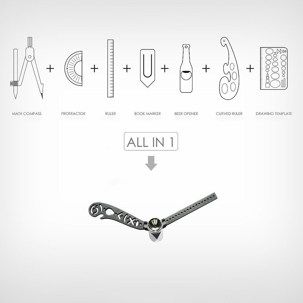 Versatile Multi-Function Drawing Ruler Creative Drawing Curved Magnetic Ruler Tool - KiwisLove