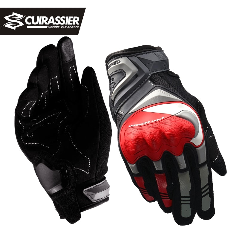 Cuirassier Touchscreen Night Reflective Motorcycle Full Finger Gloves Protective Racing Biker Riding Motorbike Moto Motocross - KiwisLove