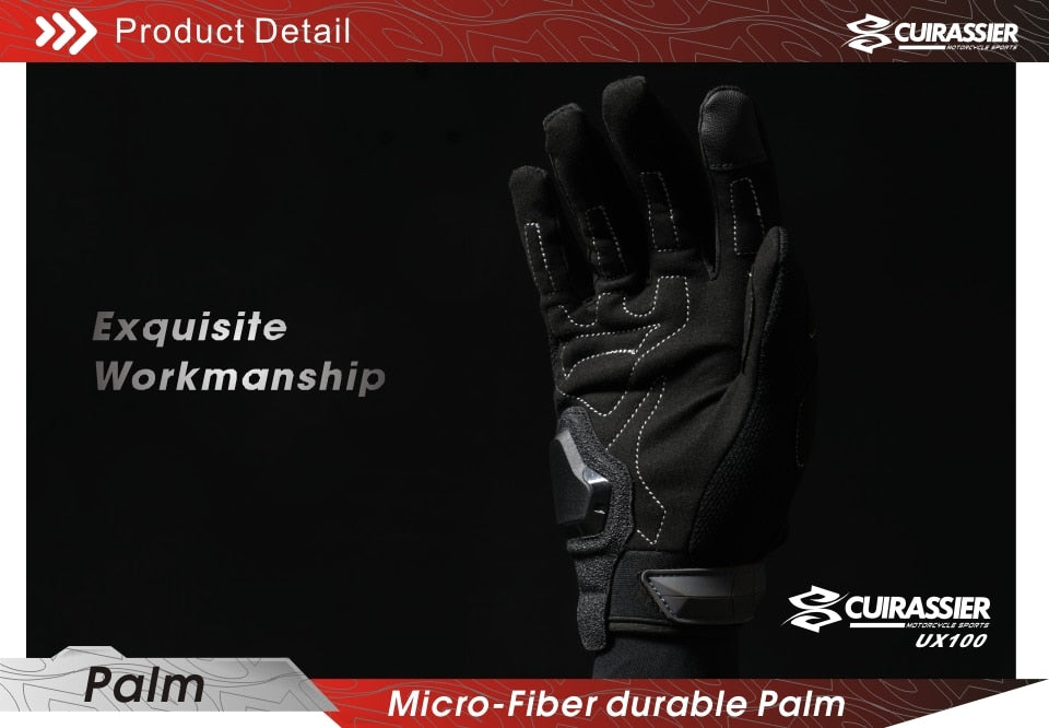 Cuirassier Touchscreen Night Reflective Motorcycle Full Finger Gloves Protective Racing Biker Riding Motorbike Moto Motocross - KiwisLove