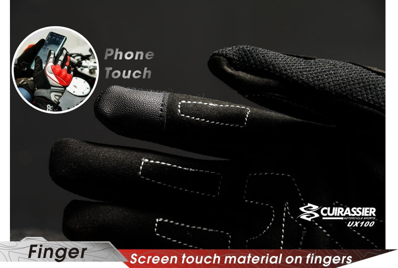 Cuirassier Touchscreen Night Reflective Motorcycle Full Finger Gloves Protective Racing Biker Riding Motorbike Moto Motocross - KiwisLove