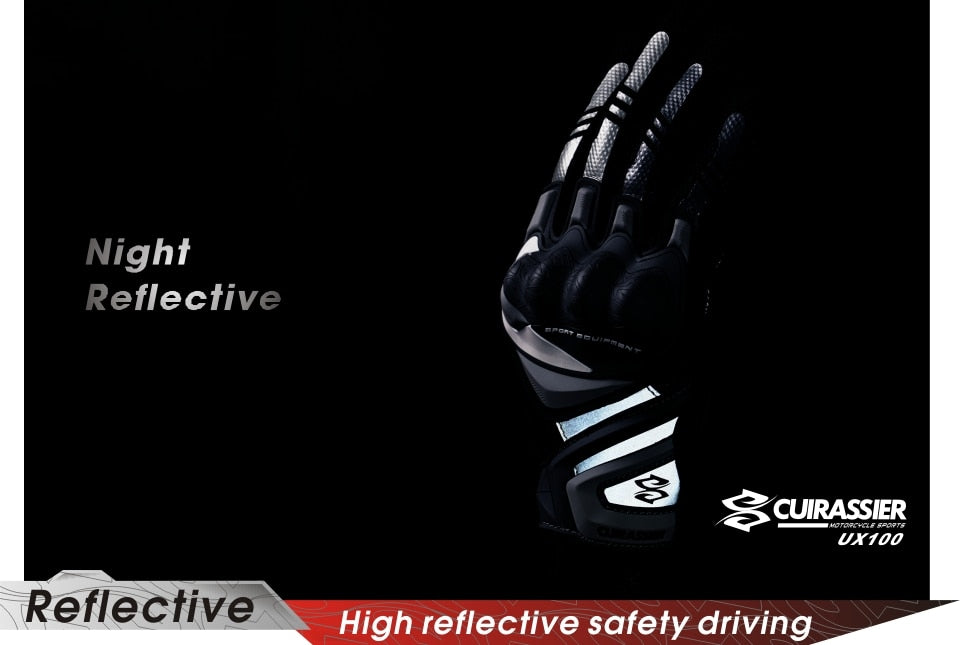 Cuirassier Touchscreen Night Reflective Motorcycle Full Finger Gloves Protective Racing Biker Riding Motorbike Moto Motocross - KiwisLove
