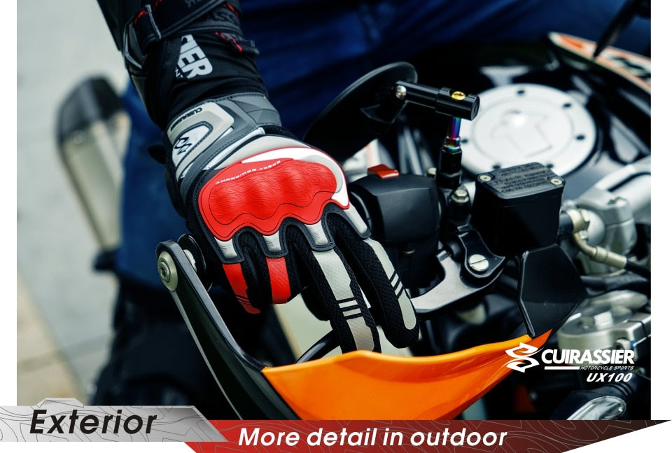 Cuirassier Touchscreen Night Reflective Motorcycle Full Finger Gloves Protective Racing Biker Riding Motorbike Moto Motocross - KiwisLove