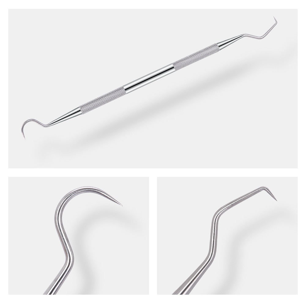 AZDENT Dental Mouth Mirror Stainless Steel Tweezers Elbow Probe Dentist Instrument Teeth Cleaning Whitening Dentistry Tools Set - KiwisLove