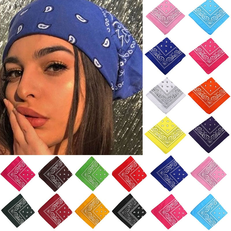 17KM Bohemian Print Bandana Hair Bands for Girls Women  Unisex Square - KiwisLove