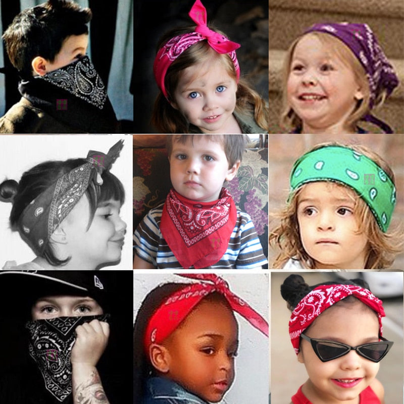 17KM Bohemian Print Bandana Hair Bands for Girls Women  Unisex Square - KiwisLove