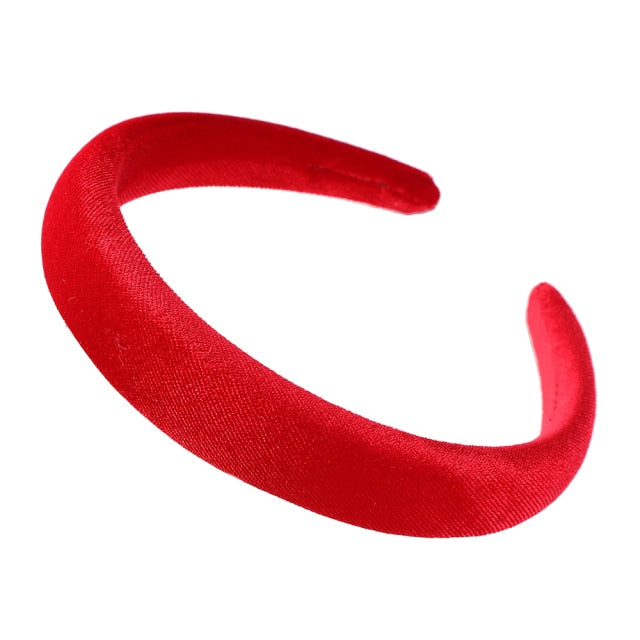 Bezel Head Silk Padded Headband for Women Solid Thick Hair Hoop - KiwisLove