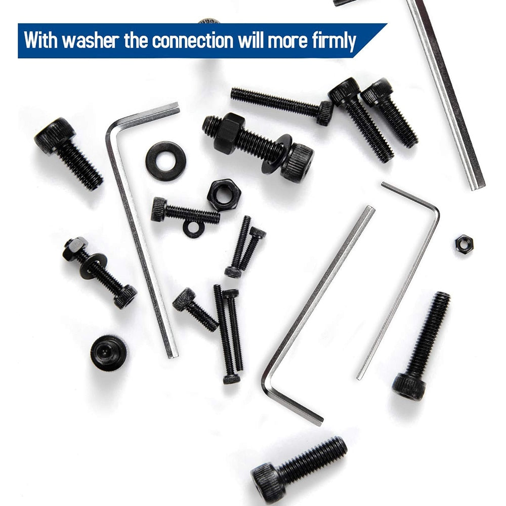 1060pcs M2 M3 M4 M5 Hex Socket Screw Set Carbon Steel Bolts  Nuts - KiwisLove