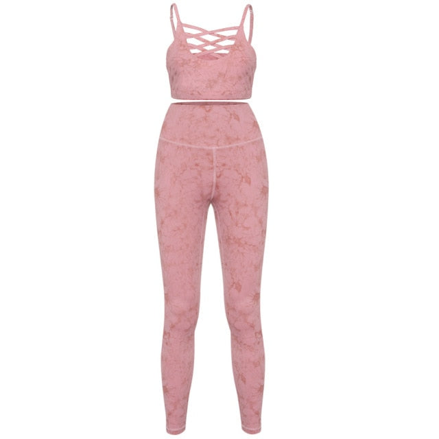 Women Yoga Top Bra High Waist Legging Fitness Sets Workout Tracksuit Gym Running - KiwisLove