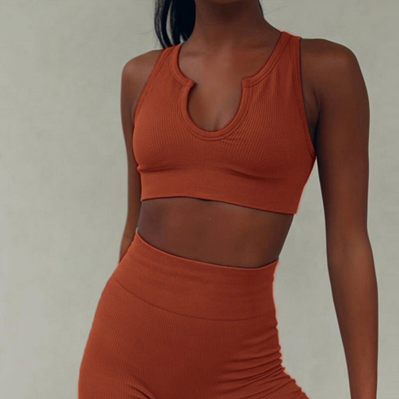 Seamless Women Yoga Set Fitness Sport High Waist Legging Gym Wear Running Clothing - KiwisLove