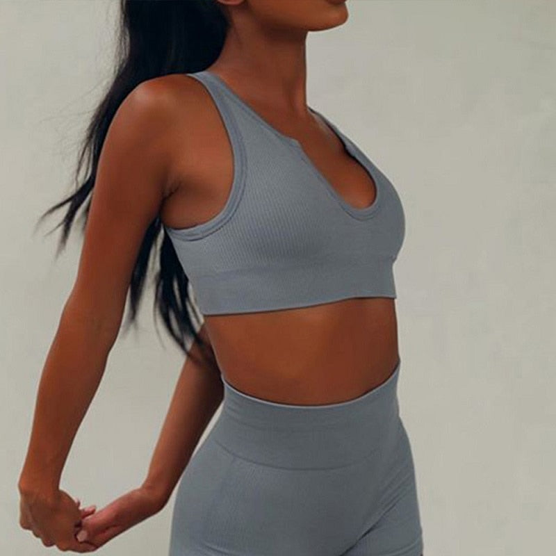 Seamless Women Yoga Set Fitness Sport High Waist Legging Gym Wear Running Clothing - KiwisLove