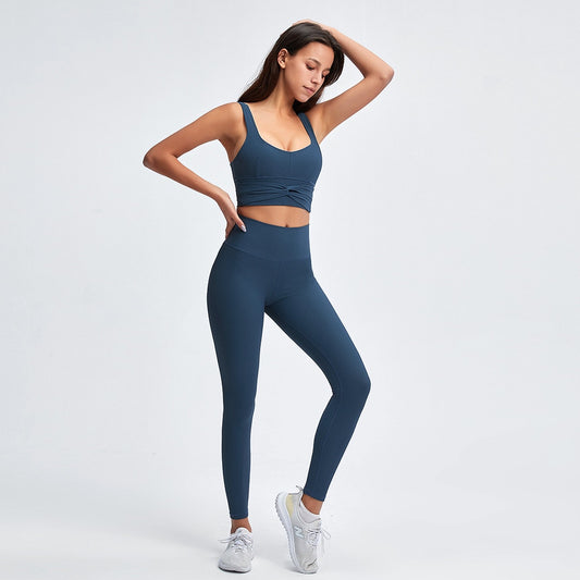 Women Yoga Sets Top Vest and High Waist Legging Gym Wear Running Clothing - KiwisLove