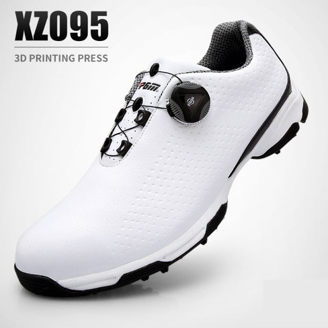 Pgm Golf Shoes Men Waterproof  Knobs Buckle Mesh Lining Breathable Slip Resistant - KiwisLove