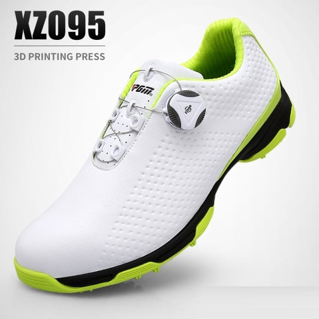 Pgm Golf Shoes Men Waterproof  Knobs Buckle Mesh Lining Breathable Slip Resistant - KiwisLove