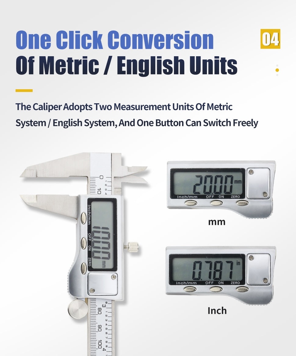 Digital Metal Caliper Stainless Steel Vernier Calipers Electronic Micrometer - KiwisLove