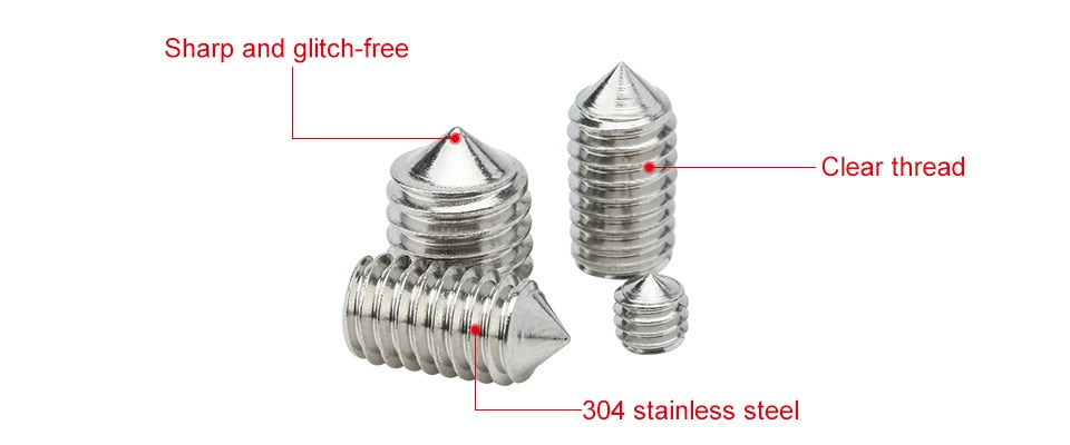 382pcs Hex hexagon socket cone point screw assortment kit grub with key - KiwisLove