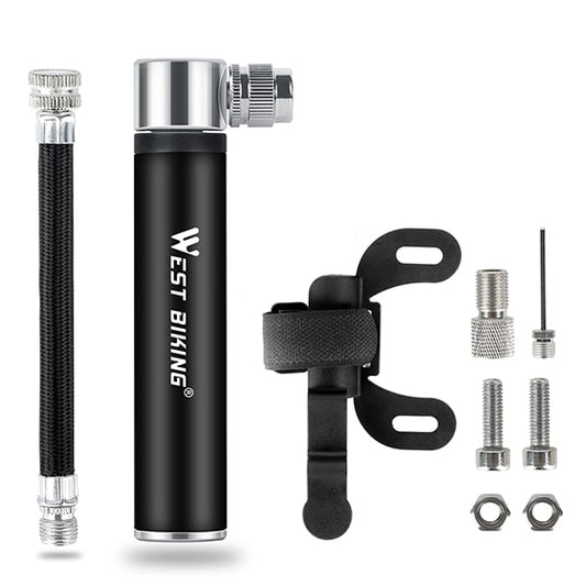 WEST BIKING Hand Mini Bicycle Pump Tire Air Inflator Schrader Presta Valve Ball Needle Hose MTB Accessories Portable Bike Pump - KiwisLove