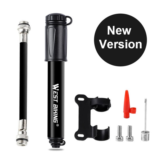 WEST BIKING Hand Mini Bicycle Pump Tire Air Inflator Schrader Presta Valve Ball Needle Hose MTB Accessories Portable Bike Pump - KiwisLove