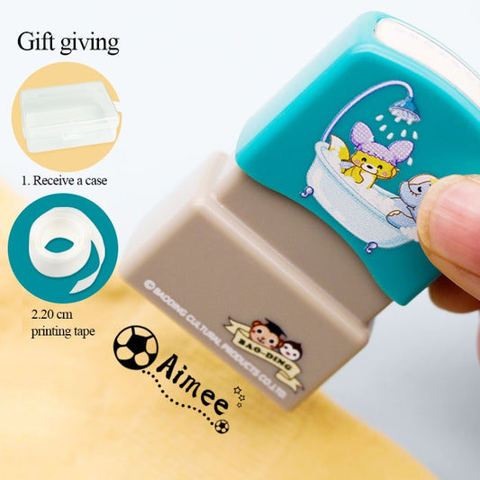 Personalized Kids Name Stamp for Clothes and Notebooks – Includes Ink and Iron-On Tape - KiwisLove