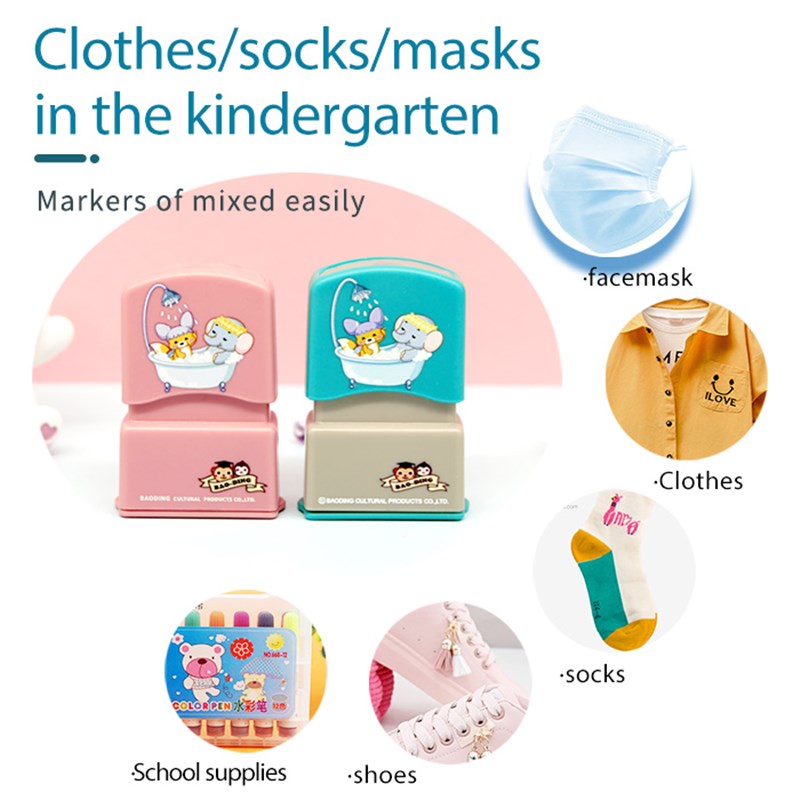 Kid Student Name Seal Custom Stamp Kindergarten Clothes Notebook - KiwisLove