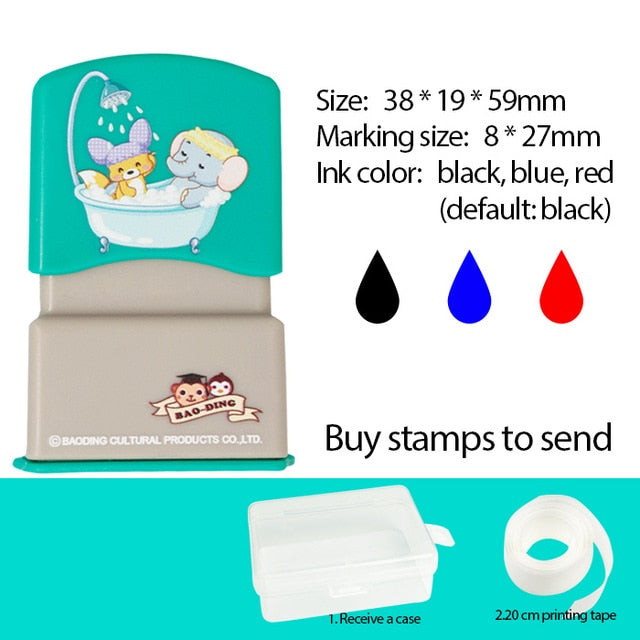 Kid Student Name Seal Custom Stamp Kindergarten Clothes Notebook - KiwisLove