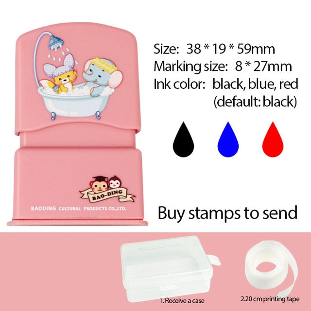 Kid Student Name Seal Custom Stamp Kindergarten Clothes Notebook - KiwisLove