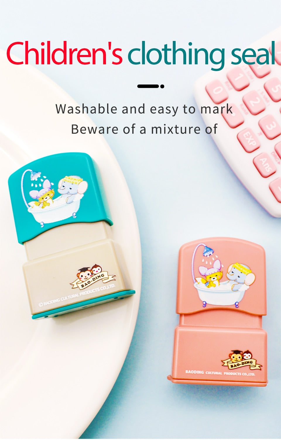 Kid Student Name Seal Custom Stamp Kindergarten Clothes Notebook - KiwisLove