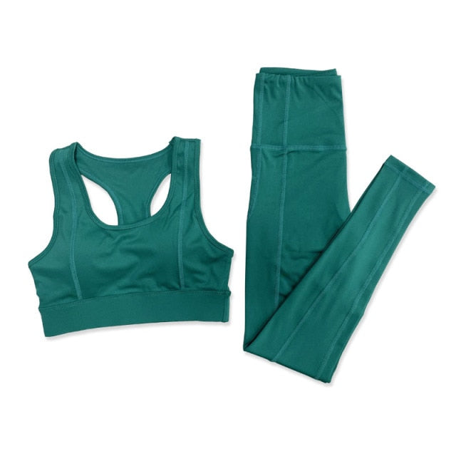 Women Yoga Suits Fitness Sports Bras Legging  Gym Wear Running Clothing Outfits Workout - KiwisLove