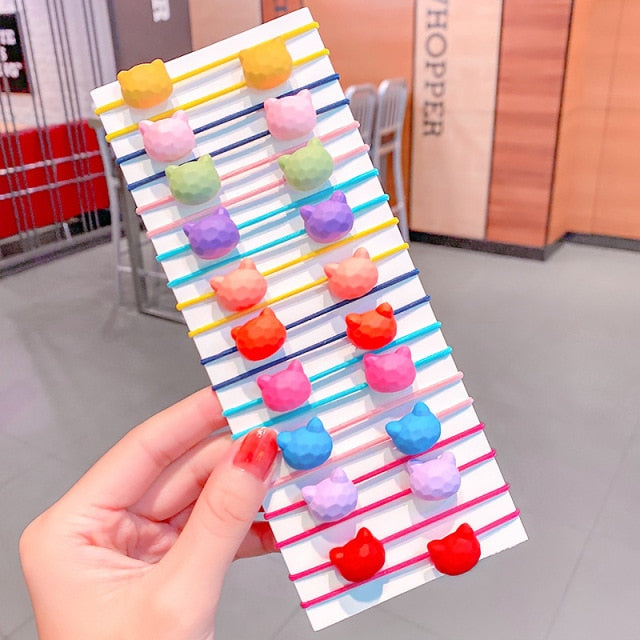 20/40PCS/Set New Girls Cute Colorful Cartoon Scrunchies Ponytail Holder - KiwisLove