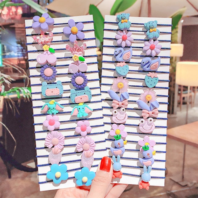 20/40PCS/Set New Girls Cute Colorful Cartoon Scrunchies Ponytail Holder - KiwisLove