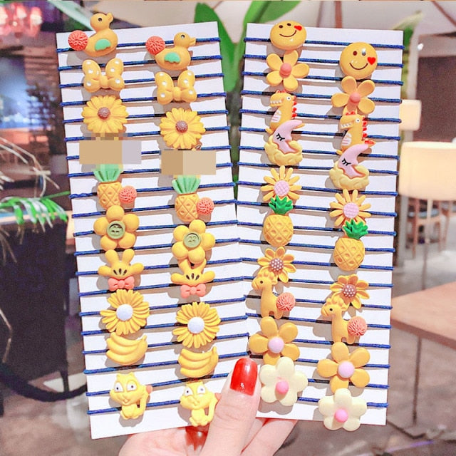 20/40PCS/Set New Girls Cute Colorful Cartoon Scrunchies Ponytail Holder - KiwisLove