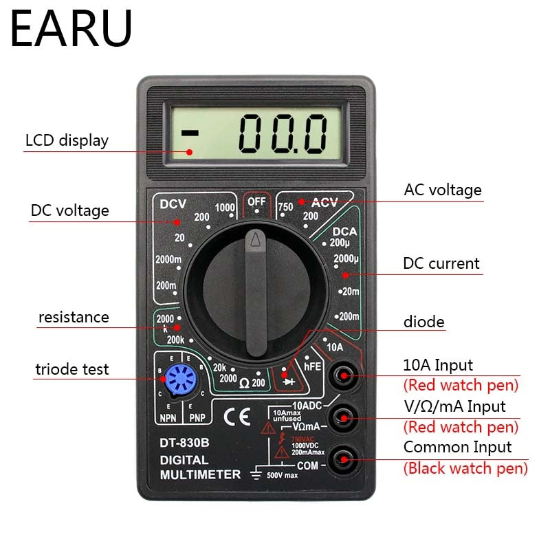 Digital Multimeter probe Voltmeter Ammeter Ohm Tester Voltage Current - KiwisLove