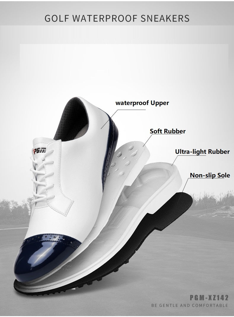 Pgm Golf Shoes For Men Shoes Super Leather Sport Shoes Waterproof Breathable Anti Skid Shoes Brogue Style Sneakers 39-45 - KiwisLove