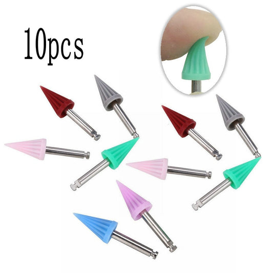 10pcs Dental Polishing Cup Brush Dentist Tool Rubber Silicone Tapered Prophy - KiwisLove