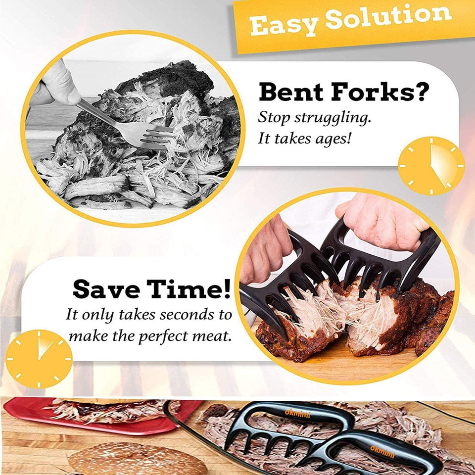 2 pcs BBQ Meat Shredder Claws Handle Shred Cut Meats Splitter Ultra Sharp Blades Separator Heat Resistant - KiwisLove