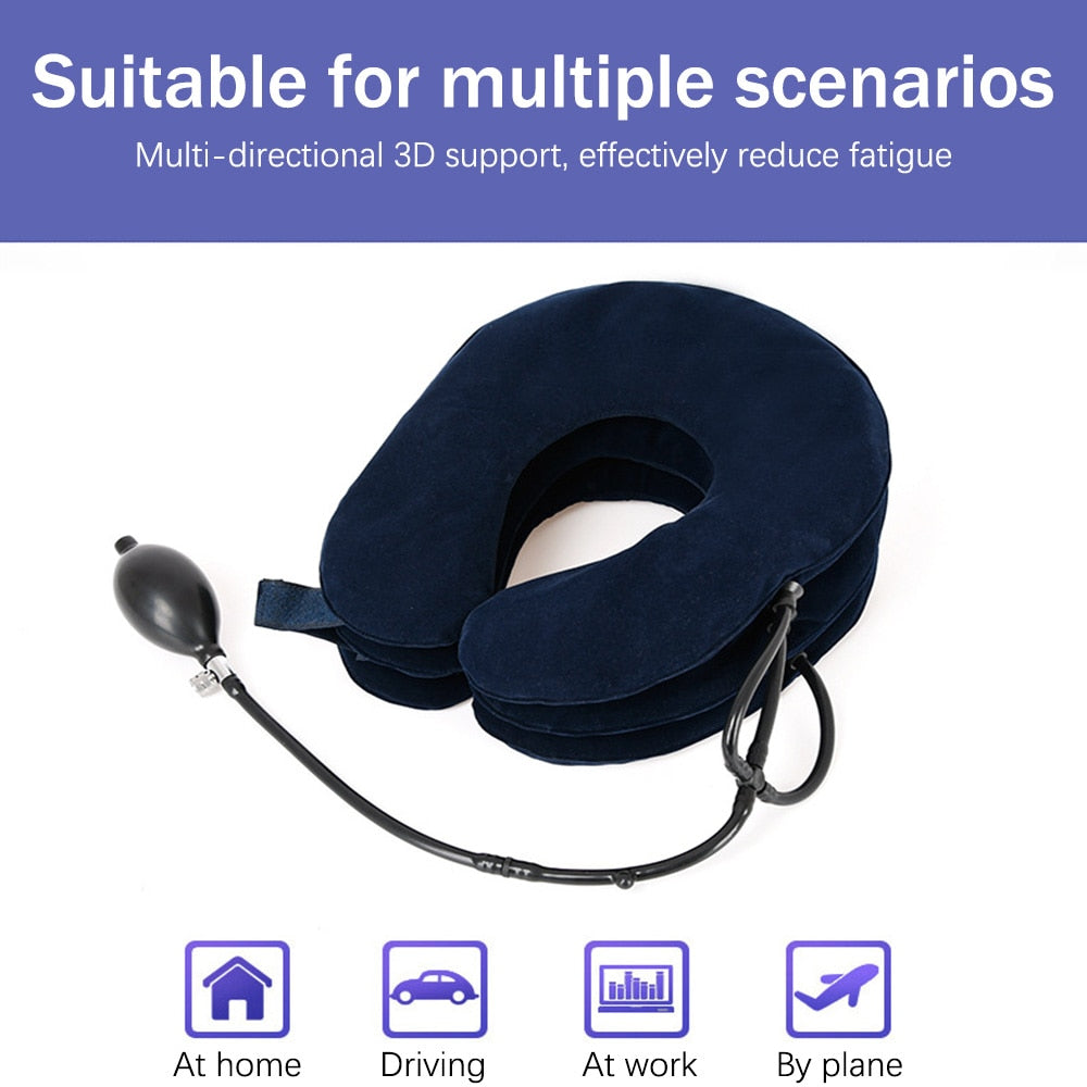 Yongrow medical Neck Traction Collar Neck Support Brace 3 Layers Cervical Relief - KiwisLove