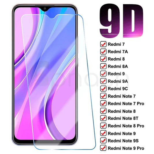 9D Protection Glass For Xiaomi Redmi 9 9A 9C 8 8A 7 7A Tempered Screen Protector Redmi Note 7 8 8T 9S 9 Pro Safety Glass Film - KiwisLove