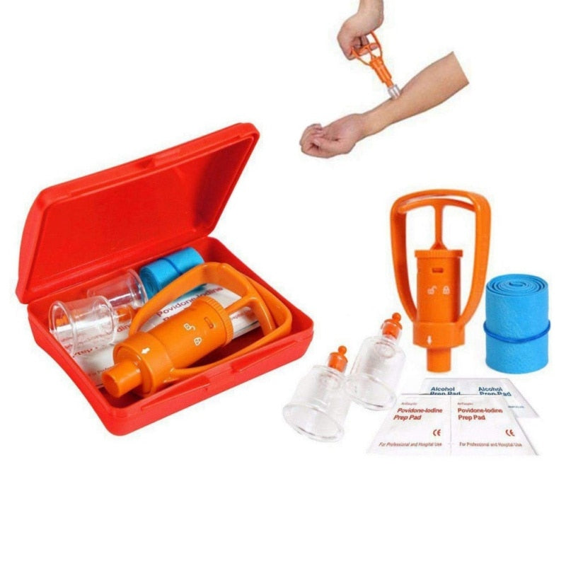 Outdoor Camping Survivor Venom Extractor Kit Safe First Aid Kit Safety Venom Protector for Snake bees Bite * - KiwisLove