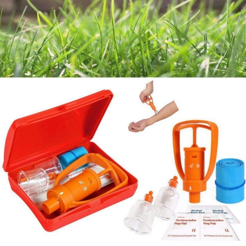 Outdoor Camping Survivor Venom Extractor Kit Safe First Aid Kit Safety Venom Protector for Snake bees Bite * - KiwisLove