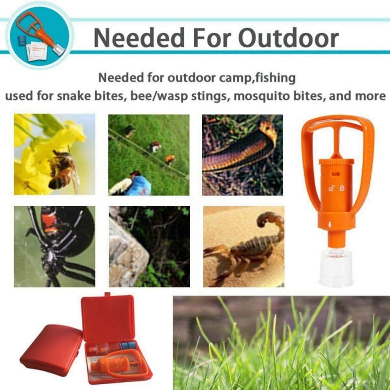 Outdoor Camping Survivor Venom Extractor Kit Safe First Aid Kit Safety Venom Protector for Snake bees Bite * - KiwisLove