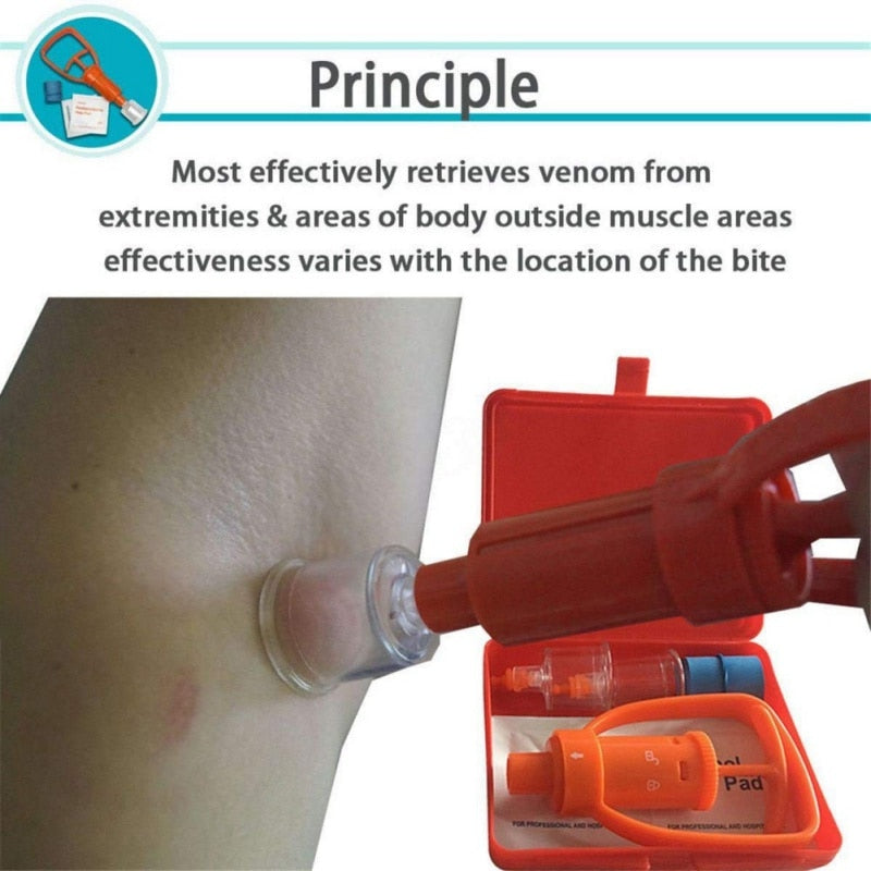 Outdoor Camping Survivor Venom Extractor Kit Safe First Aid Kit Safety Venom Protector for Snake bees Bite * - KiwisLove