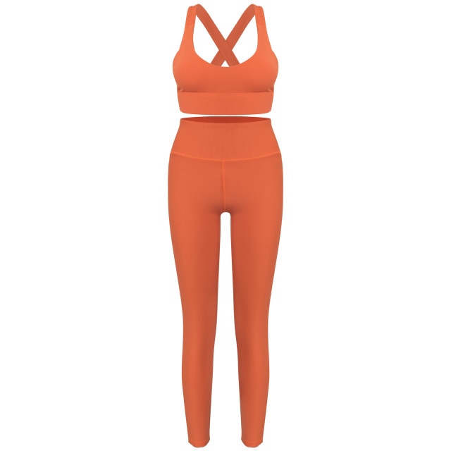 Women Yoga set Cross Pad Bra High Waist Legging Sportswear Running Gym Clothing Workout Fitness - KiwisLove